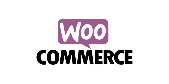 WooCommerce-logotypen med Woo i vit text inuti en lila pratbubbla ovanför ordet Commerce i fetstilta svarta versaler på en vit bakgrund - perfekt för webbpartnerlösningar eller ditt nästa klippkort webbprojekt. winwinweb